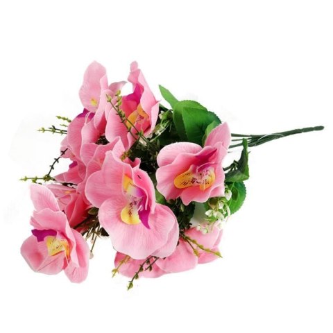Bukiet Sztucznych Orchidei w Jasnoróżowym Kolorze - 10 Sztuk, 45 cm Wysokości