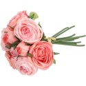 Bukiet Sztucznych Róż (9 szt., 28 cm) w Kolorze Łososiowym, Wysokiej Jakości