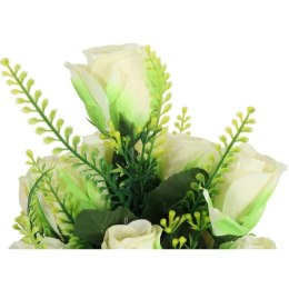 Bukiet Sztucznych Róż - 9 sztuk, Kolor Zielony, Wysokość 45 cm