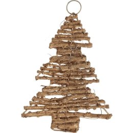 CHOINKA Z RATTANU ZAWIESZKA ZŁOTA 22 CM