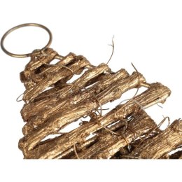 CHOINKA Z RATTANU ZAWIESZKA ZŁOTA 22 CM