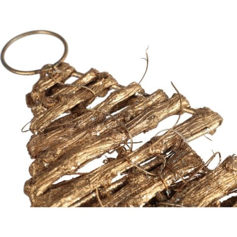 CHOINKA Z RATTANU ZAWIESZKA ZŁOTA 22 CM