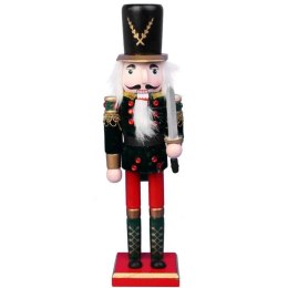 Czarny Drewniany Dziadek do Orzechów - Świąteczna Figurka dekoracyjna, 30 cm