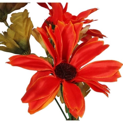 Czerwona Gałązka z 3 Margaretkami - Sztuczny Kwiat o Długości 60cm