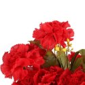 Czerwony Bukiet Sztucznych Goździków z Paprotkami - 18 Szczegółowo Odwzorowanych Kwiatów, Wysokość 48 cm