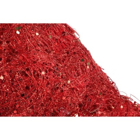 Czerwony Dzwon Świąteczny z Sizalu z Oświetleniem i Brokatem 27x28 cm