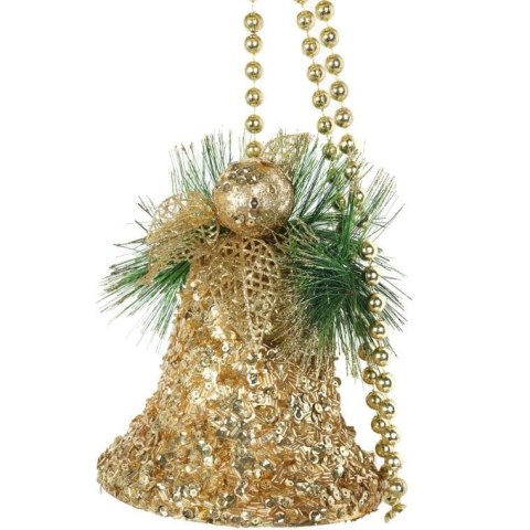 DUŻA DEKORACJA ŚWIĄTECZNA - 4 DZWONY ZAWIESZKA ZŁOTA