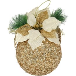 DUŻA DEKORACJA ŚWIĄTECZNA - KULA 30 CM ZAWIESZKA ZŁOTA