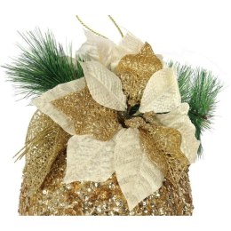 DUŻA DEKORACJA ŚWIĄTECZNA - KULA 30 CM ZAWIESZKA ZŁOTA