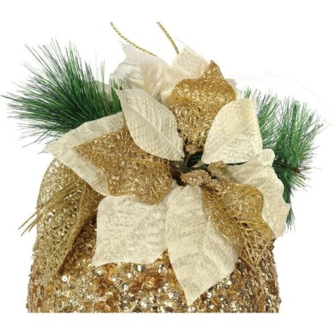 DUŻA DEKORACJA ŚWIĄTECZNA - KULA 30 CM ZAWIESZKA ZŁOTA