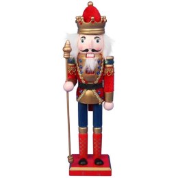 DZIADEK DO ORZECHOW FIGURKA DREWNIANA 30 CM CZERWONA