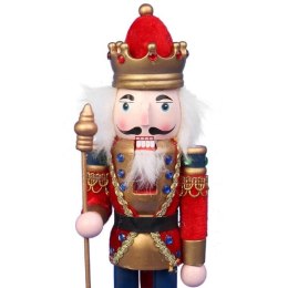 DZIADEK DO ORZECHOW FIGURKA DREWNIANA 30 CM CZERWONA