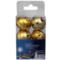 DZWONKI MIKOŁAJA 4 CM ZAWIESZKI ZŁOTE METALOWE