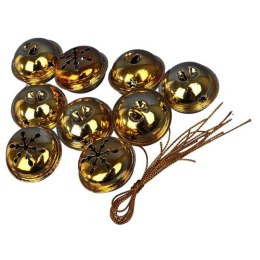 DZWONKI MIKOŁAJA 9 SZT ZAWIESZKI METALOWE ZŁOTE
