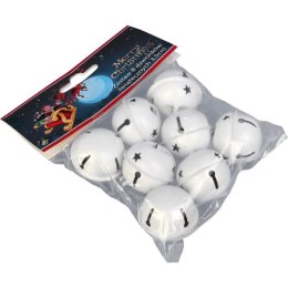 DZWONKI MIKOŁAJA METALOWE 3,5 CM ZAWIESZKI BIAŁE