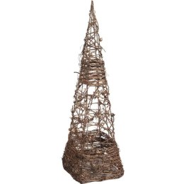 Dekoracyjna Choinka-Stożek z Rattanu w Kolorze Brązowym 60 cm