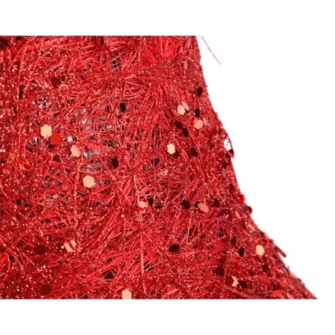 Dzwon z sizalu czerwony z brokatem 20cm