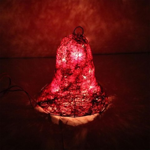 Dzwon z sizalu z oświetleniem 20 cm czerwony