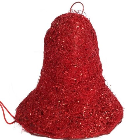 Dzwon z sizalu z oświetleniem 20 cm czerwony