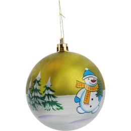 Elegancka Bombka Plastikowa z Motywem Zimowym 8cm - Kolor Zielony