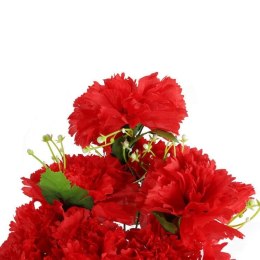 Elegancki Bukiet Sztucznych Goździków z Gipsówką w Kolorze Czerwonym - 50 cm