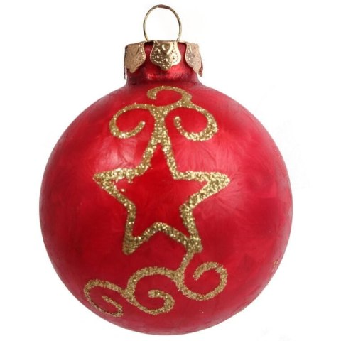 Elegancki Zestaw 18 Czerwonych Bombek Szklanych z Czubkiem do Dekoracji Choinki