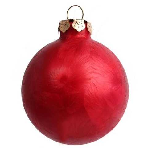 Elegancki Zestaw 18 Czerwonych Bombek Szklanych z Czubkiem do Dekoracji Choinki