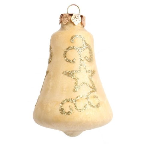 Elegancki Zestaw Świątecznych Bombek Szklanych i Czubka w Kolorze Kremowym - 18 sztuk