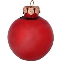 Elegancki Zestaw Świątecznych Bombek Szklanych z Czubkiem - Kolor Czerwony, 18 Sztuk