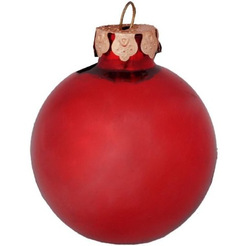 Elegancki Zestaw Świątecznych Bombek Szklanych z Czubkiem - Kolor Czerwony, 18 Sztuk