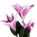 Fioletowa Dekoracyjna Gałązka z 3 Kwiatami Lilii (60 cm)