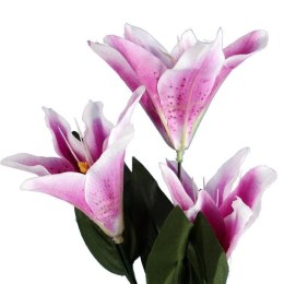 Fioletowa Dekoracyjna Gałązka z 3 Kwiatami Lilii (60 cm)