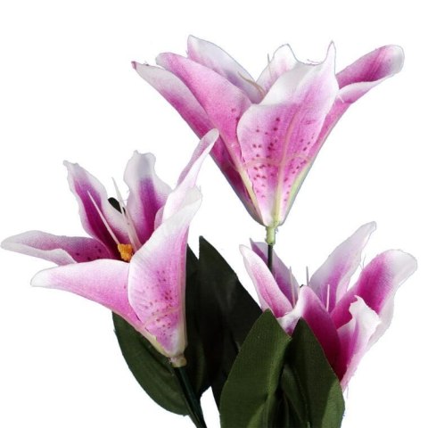 Fioletowa Dekoracyjna Gałązka z 3 Kwiatami Lilii (60 cm)