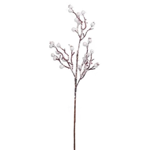 GAŁĄZKA DEKORACYJNA ZE ŚNIEŻNYMI KULECZKAMI 50CM