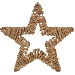 GWIAZDA Z RATTANU ZAWIESZKA ZŁOTA 20 CM