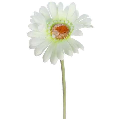 Gerbera Dekoracyjna Wyglądająca jak Żywa, Kolor Biało-Zielony, 55cm