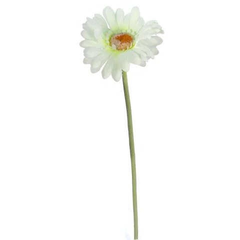 Gerbera Dekoracyjna Wyglądająca jak Żywa, Kolor Biało-Zielony, 55cm