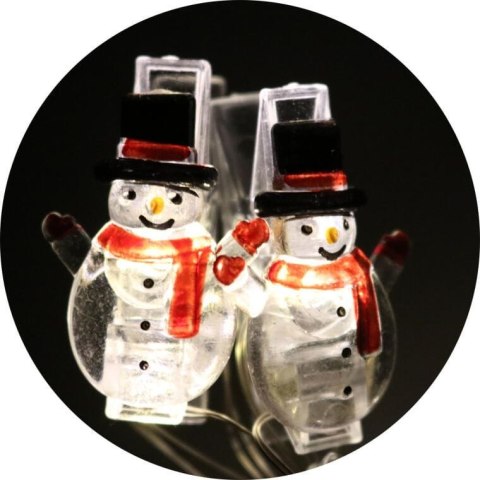 Girlanda LED z klamerkami na zdjęcia w kształcie bałwanków