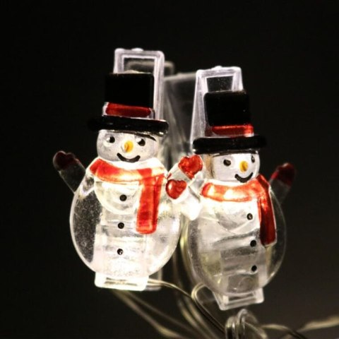 Girlanda LED z klamerkami na zdjęcia w kształcie bałwanków