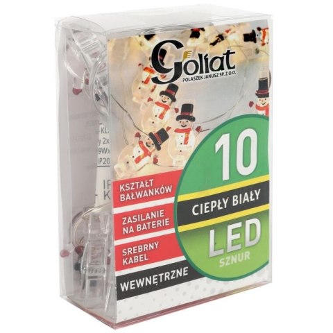 Girlanda LED z klamerkami na zdjęcia w kształcie bałwanków