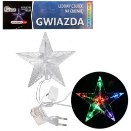 Gwiazda LED na czubek choinki z multi światłem 16 cm