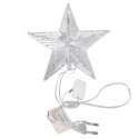 Gwiazda LED na czubek choinki z multi światłem 16 cm