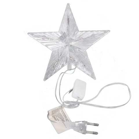 Gwiazda LED na czubek choinki z multi światłem 16 cm