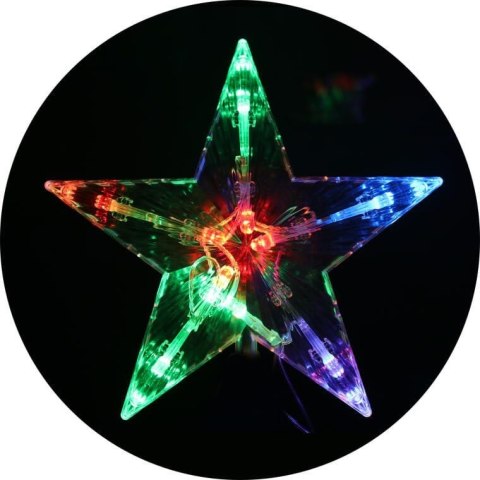 Gwiazda LED na czubek choinki z multi światłem 16 cm