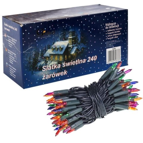 Kolorowa Siatka Świetlna z Wymiennymi Żarówkami na Balkon, Werandę czy Witrynę Sklepową - 240 Żarówek