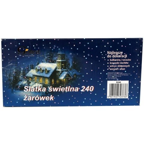 Kolorowa Siatka Świetlna z Wymiennymi Żarówkami na Balkon, Werandę czy Witrynę Sklepową - 240 Żarówek