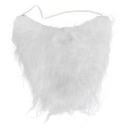 Kręcona Broda Mikołaja 24 cm na Gumce w Kolorze Białym