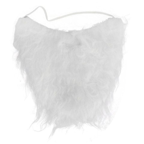Kręcona Broda Mikołaja 24 cm na Gumce w Kolorze Białym
