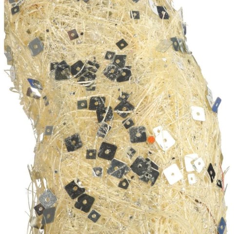 Kremowe Koło Dekoracyjne z Sizalu z Oświetleniem LED 38 cm do Zawieszenia