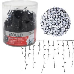 Kurtyna 240 lampek LED z efektem flash i dodatkowym gniazdem biała